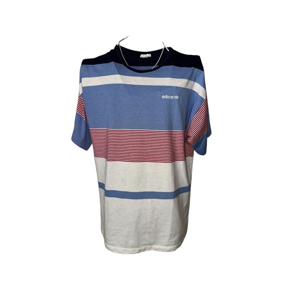 VINTAGE Y2K ADIDAS  Men’s size Large T-Shirt‎  Crew Neck SHIRT SHORT SLEEVE blue